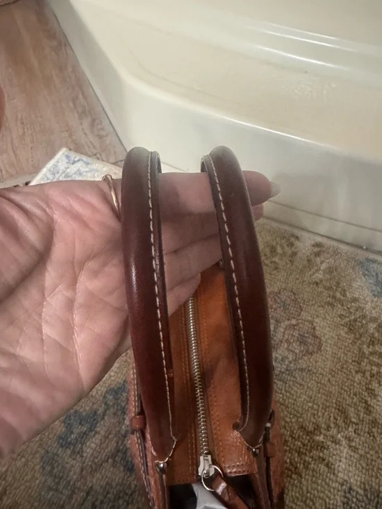 Vintage Coach Hampton tweed Red-Brown Tote Handbag with Silver Hardware - Picture 3 of 7